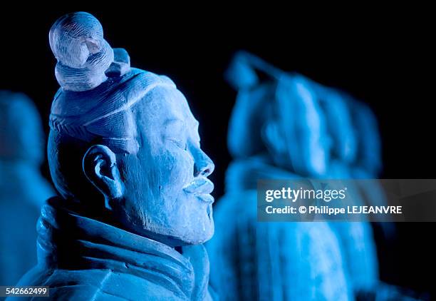 terra cotta soldier of xi'an army - terracotta warriors stock pictures, royalty-free photos & images