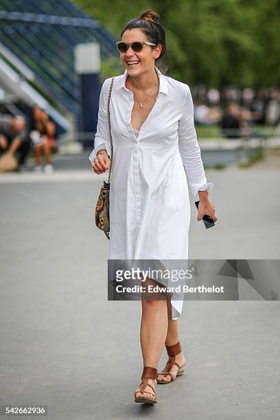 Guest is seen, after the Dries Van Noten show, during Paris Fashion Week Menswear Spring/summer 2017, on June 23, 2016 in Paris, France.