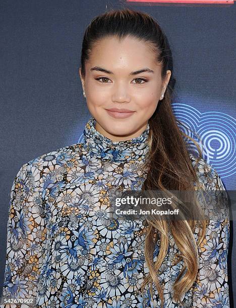 Actress Paris Berelc arrives at the Premiere Of 100th Disney Channel Original Movie "Adventures In Babysitting" And Celebration Of All DCOMS at...