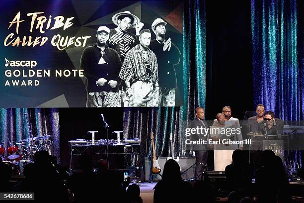 Rapper Ali Shaheed Muhammad of A Tribe Called Quest, Cheryl Boyce-Taylor, mother of the late rapper Phife Dawg, DJ Rasta Root, rappers Jarobi White...
