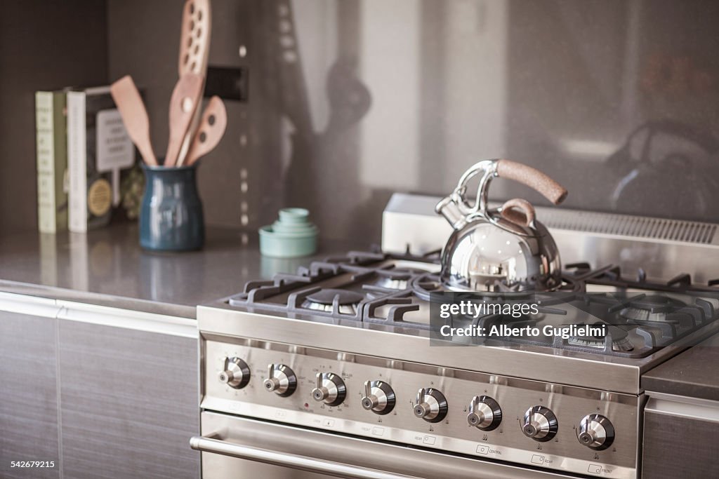 Tea kettle on the stove