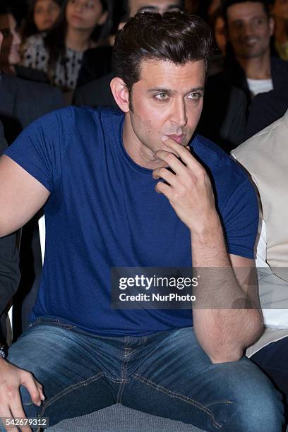 Indian Bollywood actor Hrithik Roshan attends the press conference for the 17th edition of IIFA Awards in Madrid on June 23, 2016. Photo: Oscar...