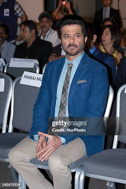 Indian Bollywood actor Anil Kapoor attends the press conference for the 17th edition of IIFA Awards in Madrid on June 23, 2016. Photo: Oscar...