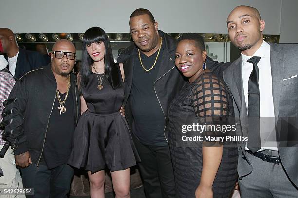 Rapper Spliff Star, ASCAP Rhythm & Soul Director Jennifer Goicoechea, rapper Busta Rhymes, ASCAP Associate Director of Rhythm and Soul Joncier...