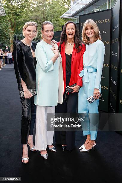 German model Nadja Auermann, German Model Tatjana Patitz, US Model Claudia Mason and German Model Julia Stegner attend the ESCADA Flagship Store...
