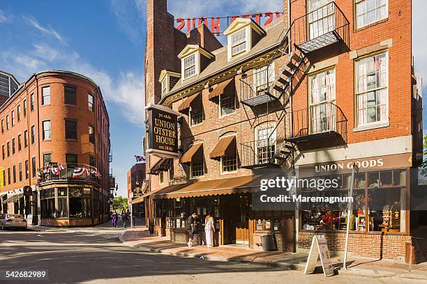 view of union street - boston massachusetts foto e immagini stock