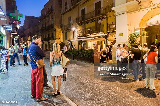 people in via (street) atenea - agrigento stockfoto's en -beelden