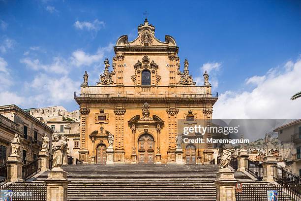 view of san pietro church - modica sicily stock pictures, royalty-free photos & images
