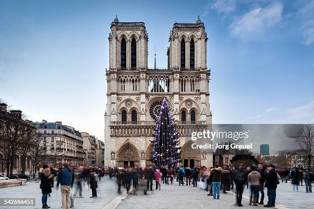 notre-dame cathedral - paris christmas stock pictures, royalty-free photos & images