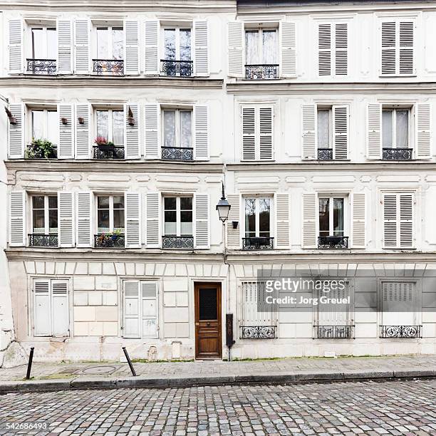 facade - street paris stock pictures, royalty-free photos & images