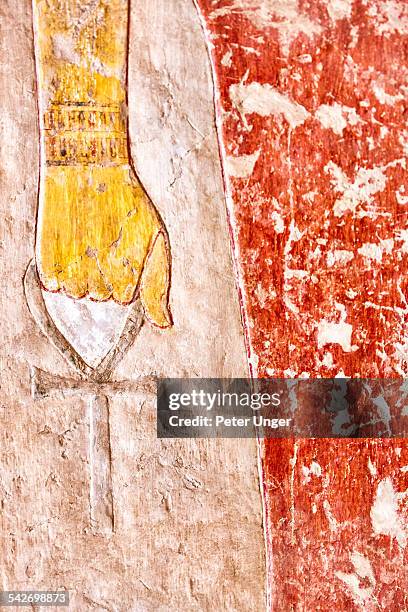 hieroglyphs at the temple of queen hatshepsut - ankh stock pictures, royalty-free photos & images