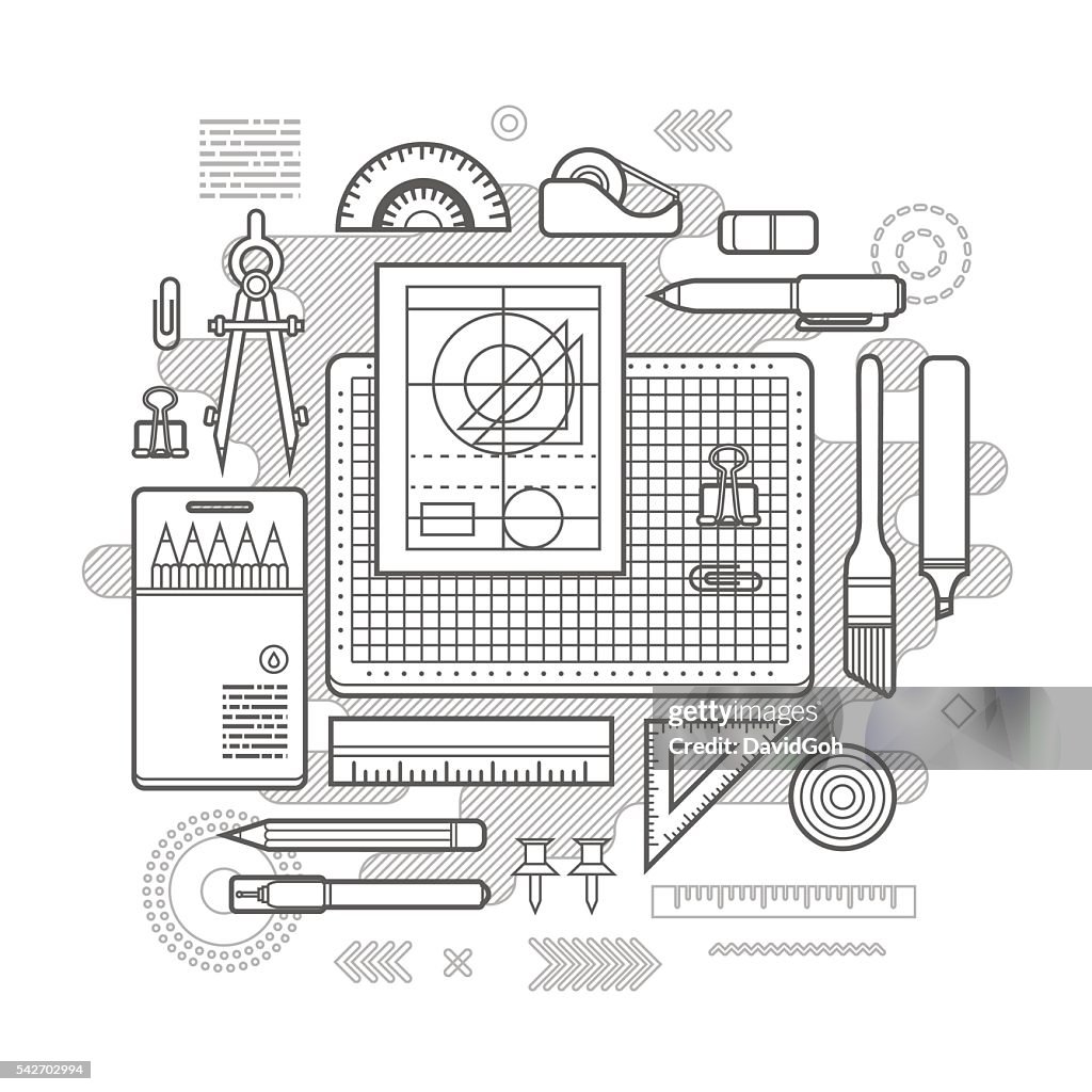 Drafting Flat Design Concept High-Res Vector Graphic - Getty Images