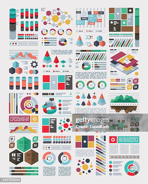 illustrations, cliparts, dessins animés et icônes de infographie ensemble de conception plat - who what when where why how infographic
