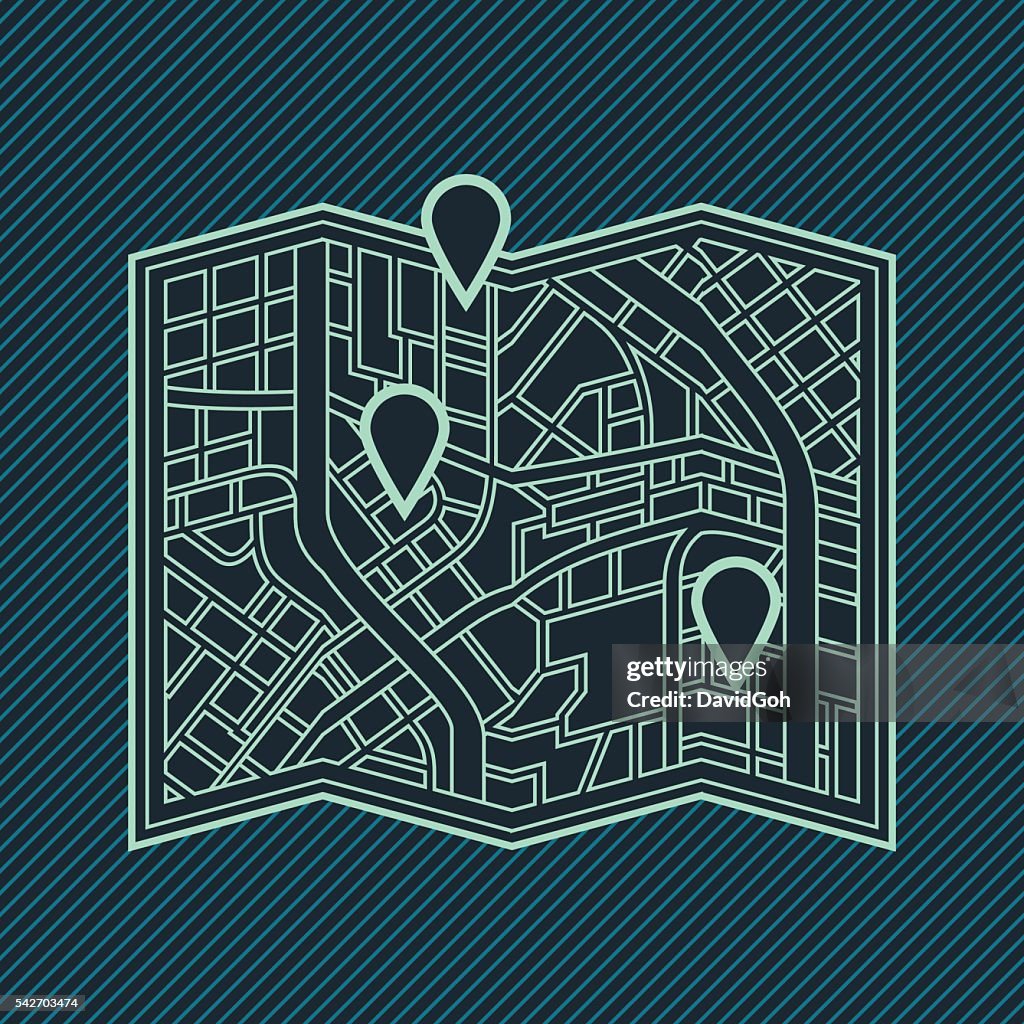 Flat Design Folded Map High-Res Vector Graphic - Getty Images