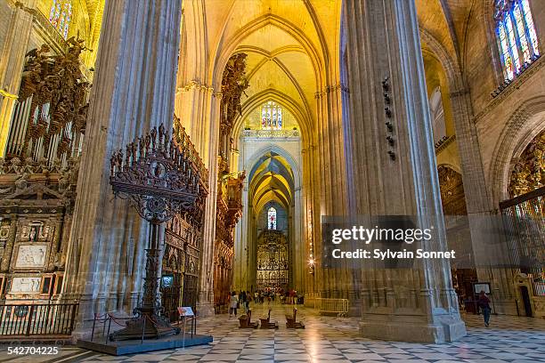 seville, la giralda, seville cathedral - seville cathedral stock pictures, royalty-free photos & images