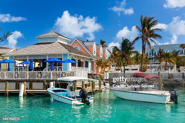 bahamas, harbour island, valentine's marina - briland stock pictures, royalty-free photos & images