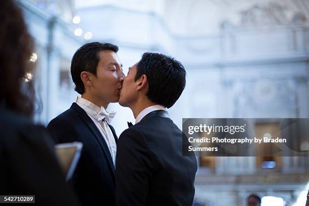 Gay couple getting married in San Francisco.