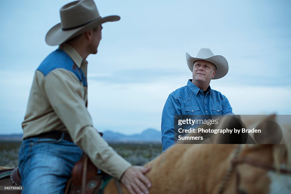 Gay couple in Texas on horses