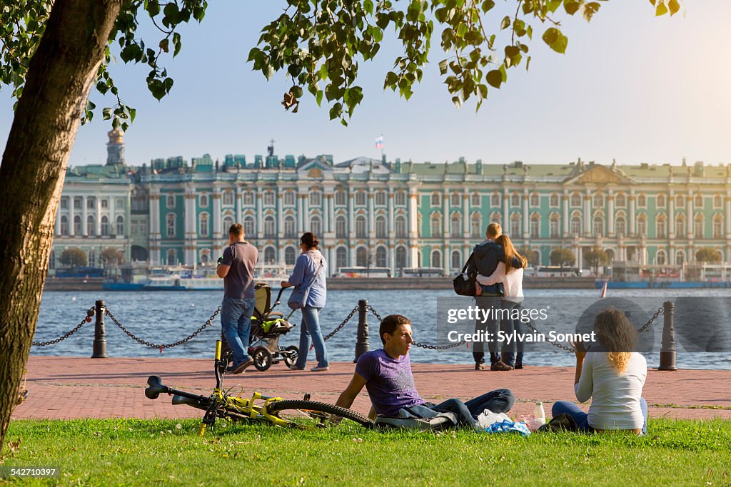 St. Petersburg, relaxing along the Neva River