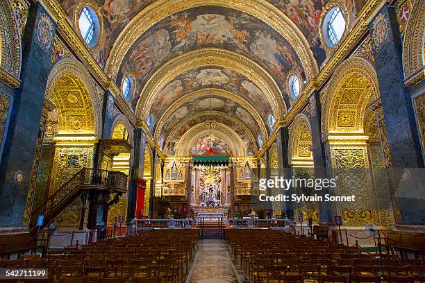 st. john's co-cathedral, valletta, malta - valetta stock pictures, royalty-free photos & images