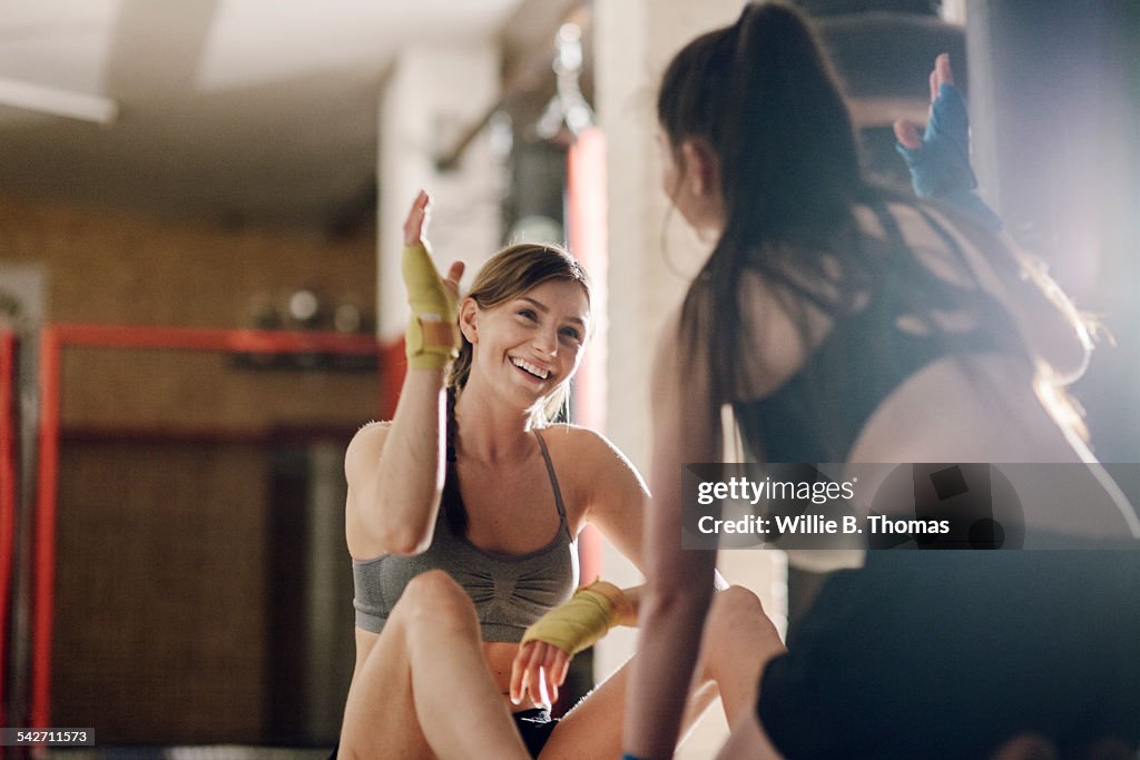 Female fighter successfully completing training