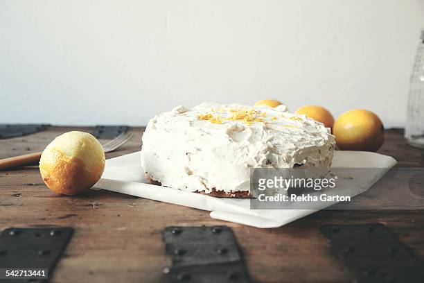 homemade lemon cake - rekha garton stock-fotos und bilder