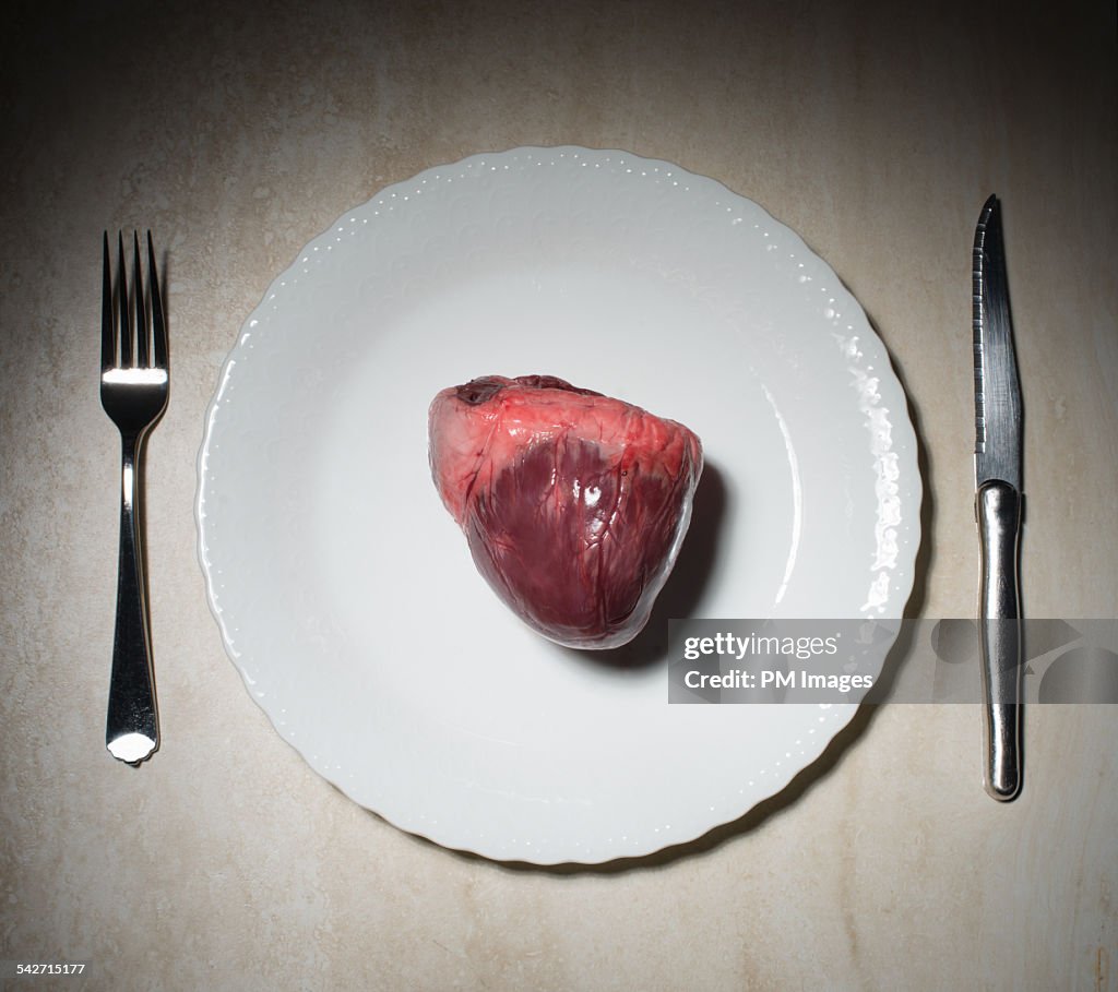 Heart on a plate