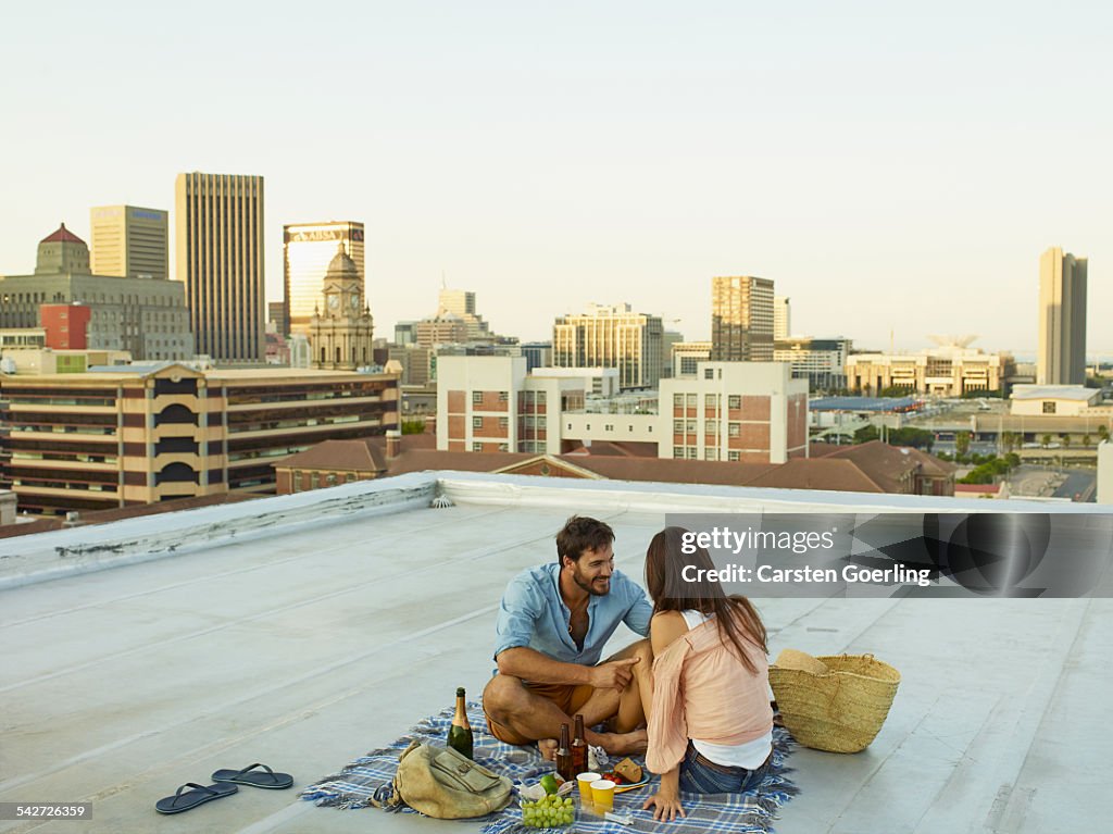 Couple on a rooftop