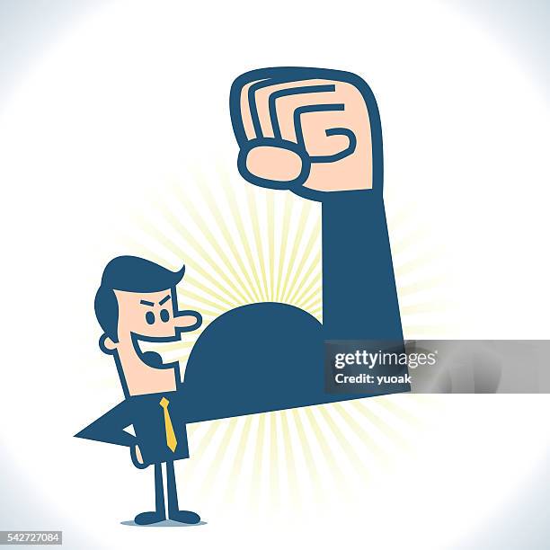 strong businessman - showing off stock illustrations