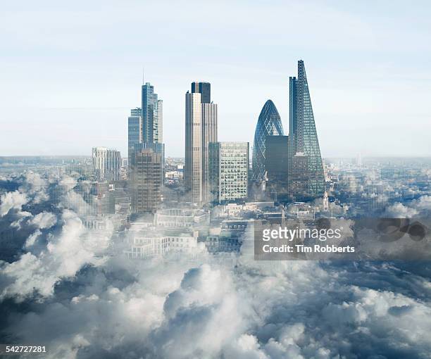 london in the clouds. - city future ストックフォトと画像