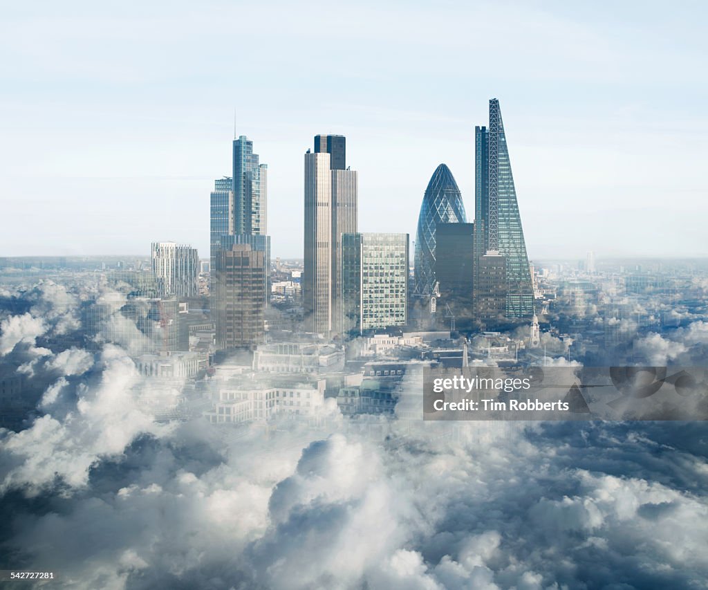 London in the clouds.