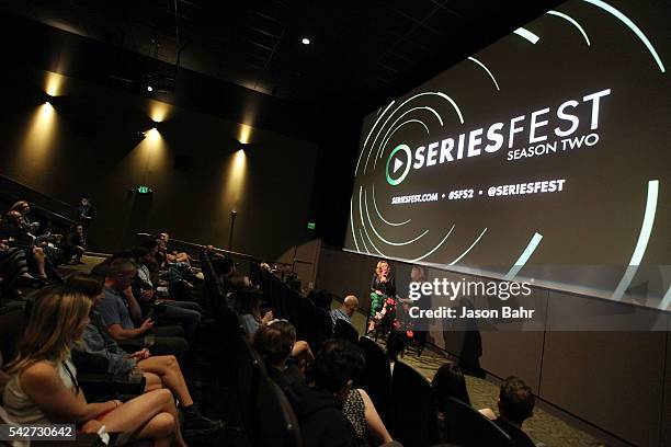 General atmosphere while Kim Cattrall is interviewed by Krista Smith at Sie FilmCenter during SeriesFest: Season Two on June 23, 2016 in Denver,...