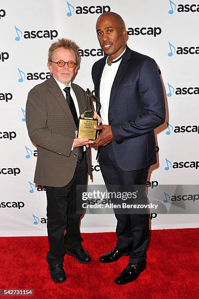 Ali Shaheed Muhammad of A Tribe Called Quest receives a Golden Note Award from ASCAP President & Chairman Paul Williams the 29th Annual ASCAP Rhythm...