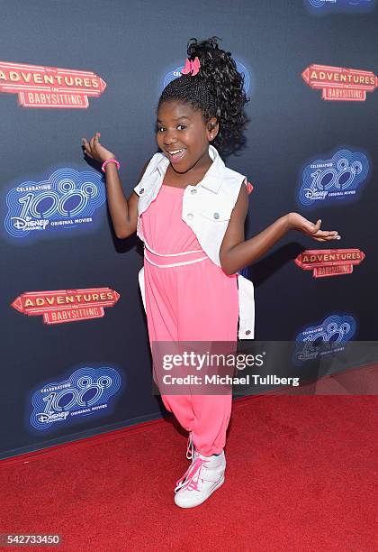 Actress Trinitee Stokes attends the premiere of 100th Disney Channel's Original Movie "Adventures In Babysitting" and celebration of all DCOMS at...