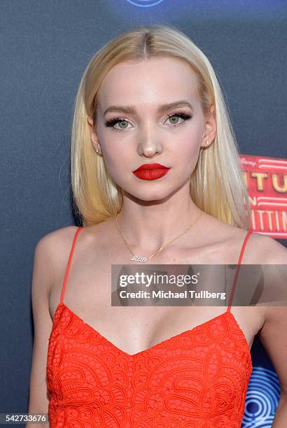 Actress Dove Cameron attends the premiere of 100th Disney Channel's Original Movie "Adventures In Babysitting" and celebration of all DCOMS at...