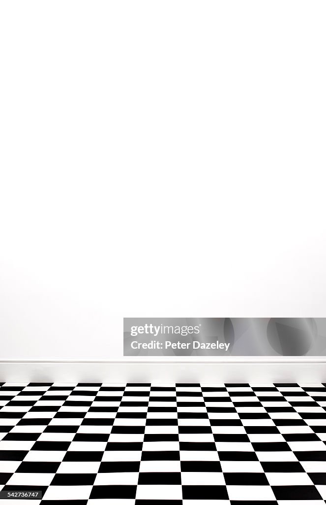 Checkered floor with copy space portrait