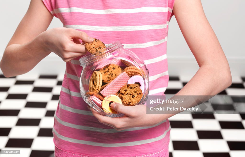 Girl eating cookies