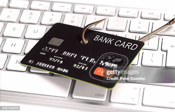 phishing credit card for information - white collar crime stock-fotos und bilder