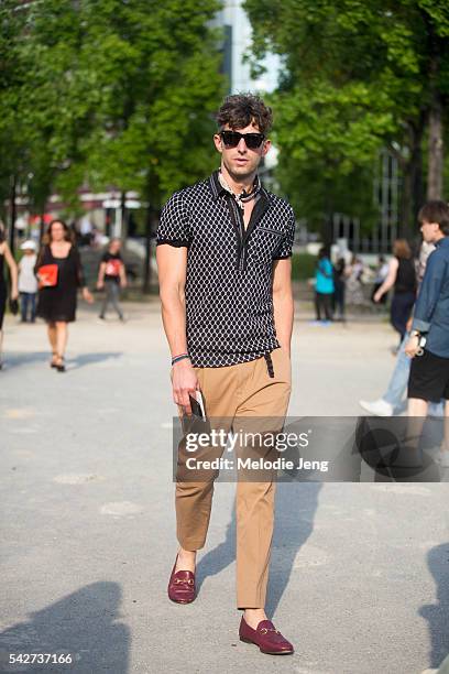 David Thielebeule before the Dries Van Noten show during Paris Men's Fashion Week SS17 on June 23, 2016 in Paris, France.