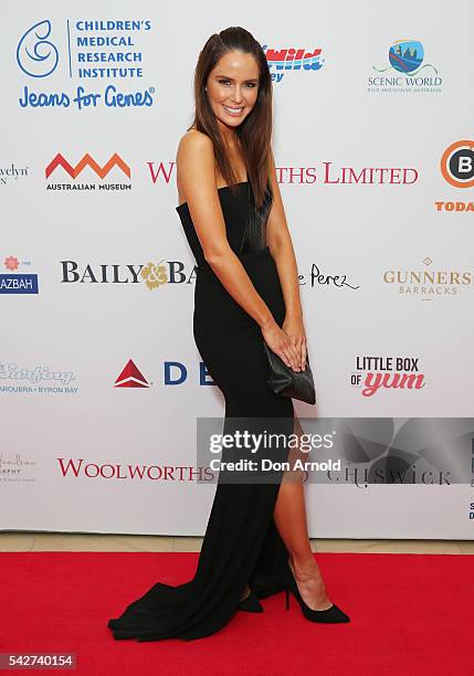 Jodi Anasta arrives ahead of the annual Jeans For Genes Excellence Ball on June 24, 2016 in Sydney, Australia.