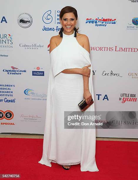 Sally Obermeder arrives ahead of the annual Jeans For Genes Excellence Ball on June 24, 2016 in Sydney, Australia.