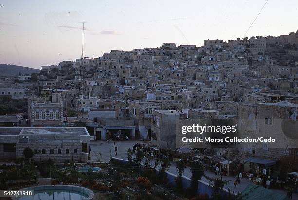 View facing west of homes on the hillsides in Hebron, Israel, November, 1967. .