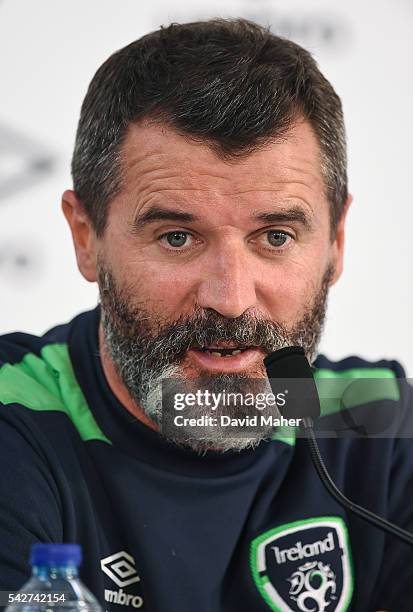 Paris , France - 24 June 2016; Republic of Ireland assistant manager Roy Keane during a press conference in Versailles, Paris, France.