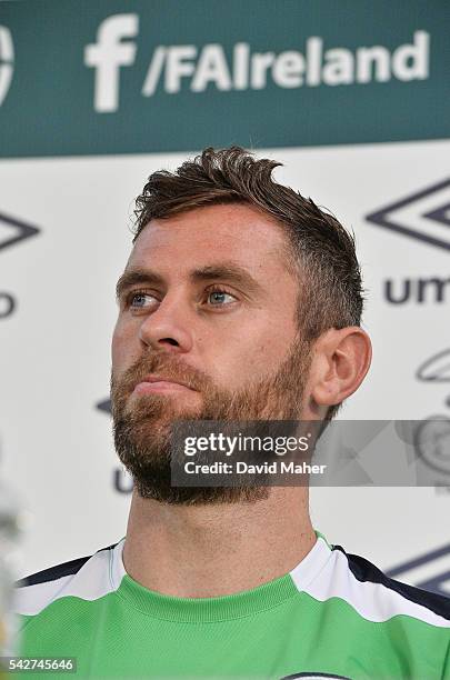 Paris , France - 24 June 2016; Daryl Murphy of Republic of Ireland during a press conference in Versailles, Paris, France.