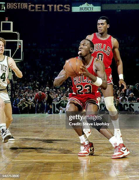 Playoffs: Chicago Bulls Michael Jordan in action vs Boston Celtics at Boston Garden. Game 2. Jordan scores 63 points. Boston, MA 4/20/1986 CREDIT:...