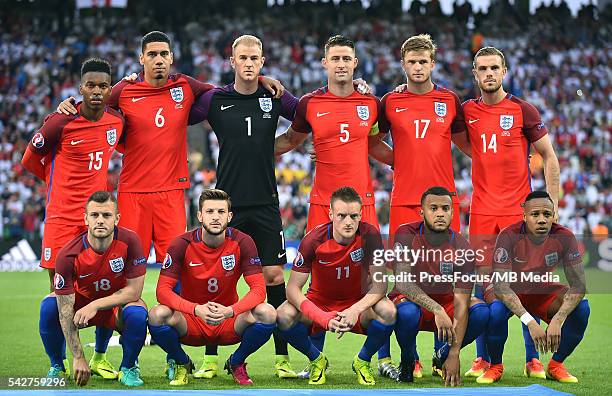 Saint-Etienne Football UEFA Euro 2016 group C game between Slovakia and England team photo Daniel Sturridge Chris Smalling Joe Hart Gary Cahill Eric...