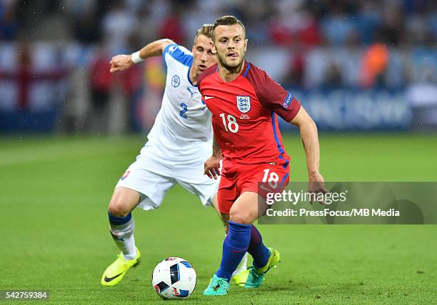 Saint-Etienne Football UEFA Euro 2016 group C game between Slovaki and England Peter Pekarik Jack Wilshere Credit: Lukasz Laskowski / PressFocus/MB...