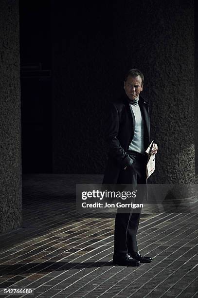 Actor Kiefer Sutherland is photographed for Esquire magazine on March 26, 2014 in London, England.