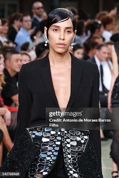 Lea T walks the runway during the Givenchy Menswear Spring/Summer 2017 show as part of Paris Fashion Week on June 24, 2016 in Paris, France.