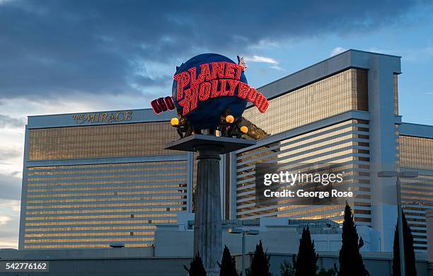 The entrance to Planet Hollywood restuarant is located in front of the Mirage Hotel & Casino as viewed on June 9, 2016 in Las Vegas, Nevada. Tourism...